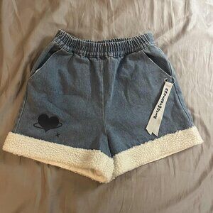 Customized Denim Shorts w Heart Pockets